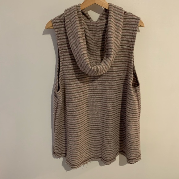 Free People Striped French Terry Sleeveless Hoodie - Picture 7 of 11